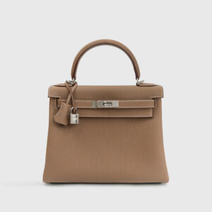 Hermès Kelly 28 Togo Etoupe Palladium Hardware