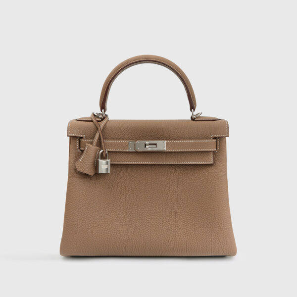 Hermès Kelly 28 Togo Etoupe Palladium Hardware