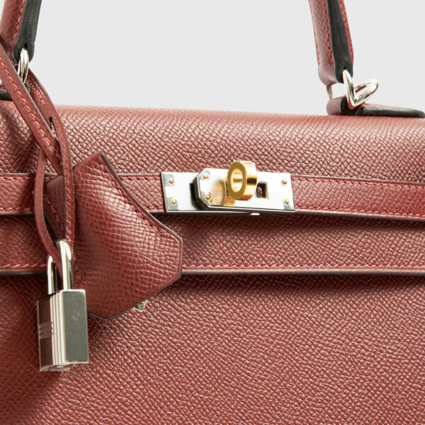 Hermès Kelly 25 Epsom Rouge H Electrum Sellier