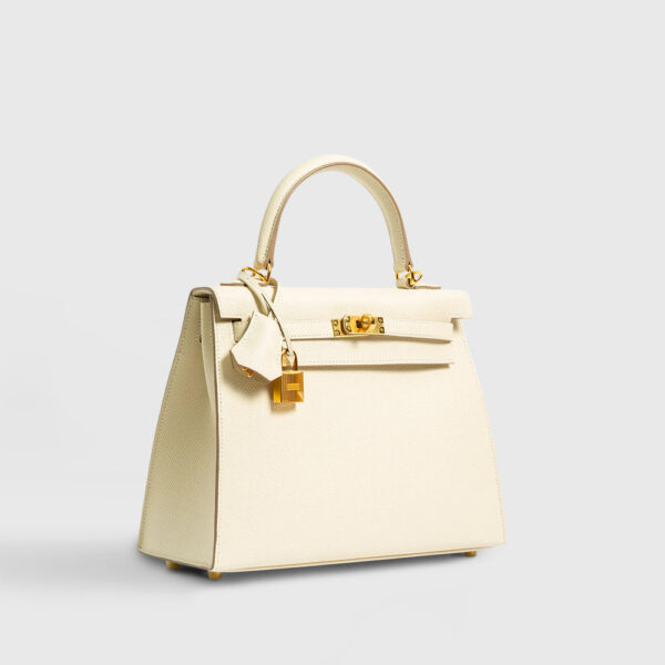 Hermès Kelly 25 Epsom Craie Sellier Gold Hardware