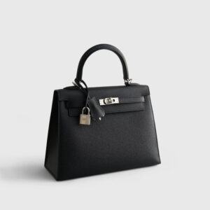 Hermès Kelly 25 Epsom Black Sellier Palladium Hardware