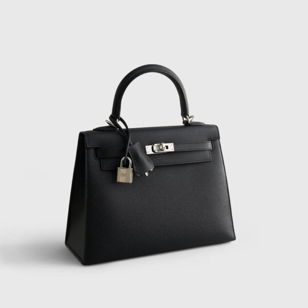 Hermès Kelly 25 Epsom Black Sellier Palladium Hardware