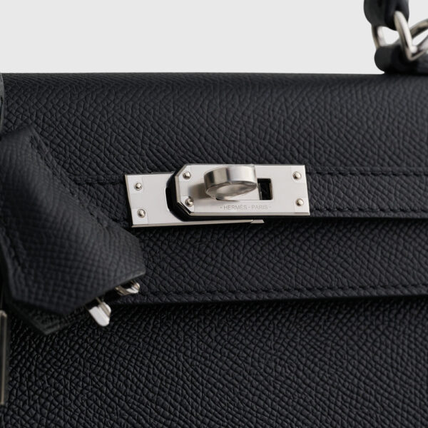 Hermès Kelly 25 Epsom Black Sellier Palladium Hardware