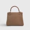 Hermès Kelly 25 Togo Etoupe Retourne Palladium Hardware