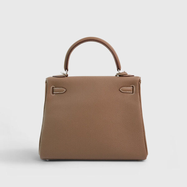 Hermès Kelly 25 Togo Etoupe Retourne Palladium Hardware
