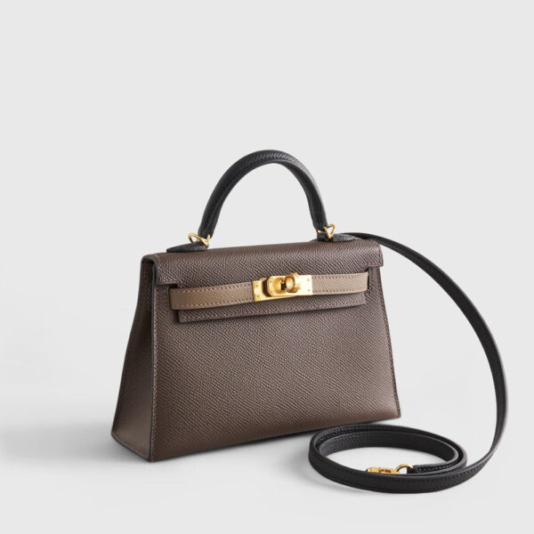 Hermès Kelly Mini Ecorce/Etoupe/Black Gold Hardware