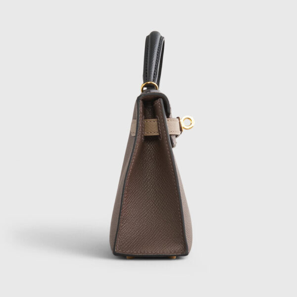 Hermès Kelly Mini Ecorce/Etoupe/Black Gold Hardware