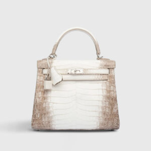Hermès Kelly 25 Croc Himalaya Palladium Hardware