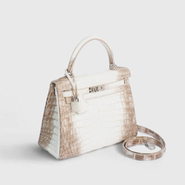 Hermès Kelly 25 Croc Himalaya Palladium Hardware
