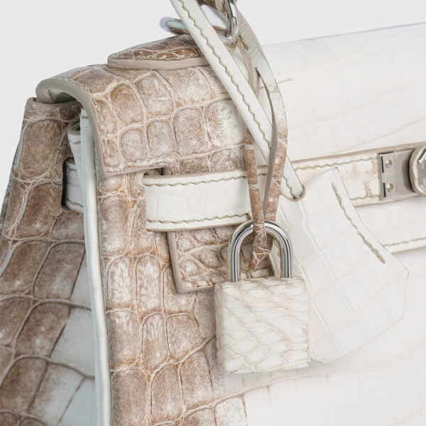 Hermès Kelly 25 Croc Himalaya Palladium Hardware