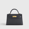 Hermès Kelly Mini Epsom Sellier Black Gold Hardware