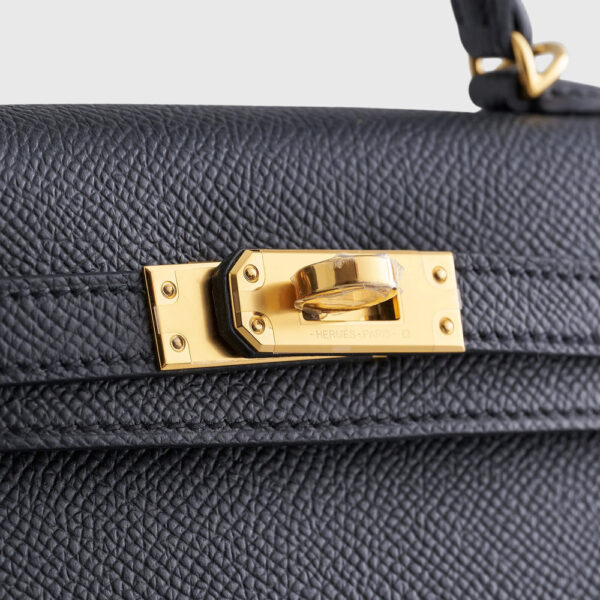 Hermès Kelly Mini Epsom Sellier Black Gold Hardware