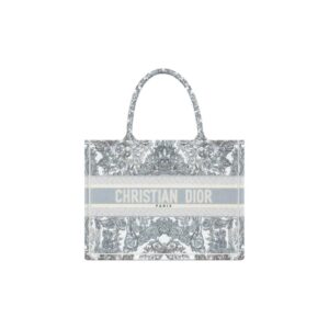 ⑥Medium Dior Book Tote Bag in Blue and Ecru Toile de Jouy Reverse Embroidery